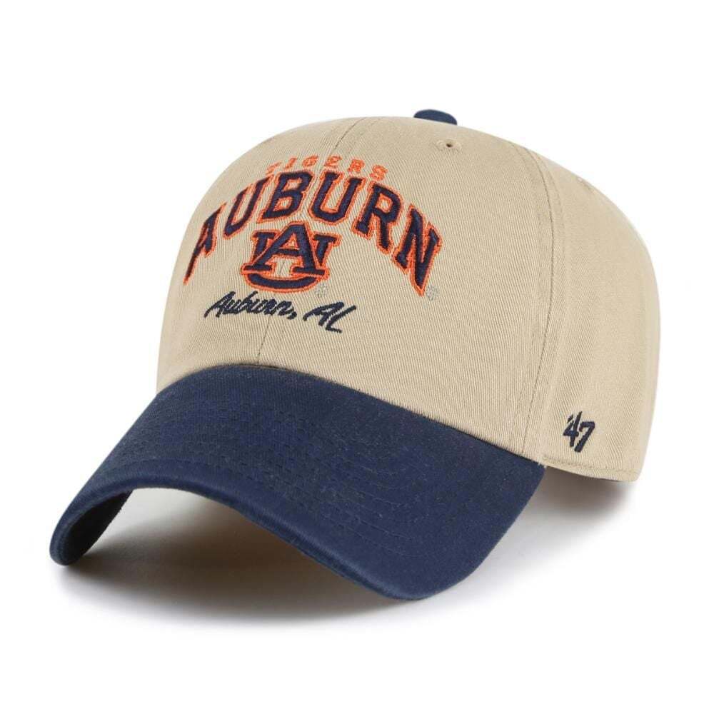 Auburn Tigers '47 Brand Local Clean Up Adjustable Hat - Khaki/Navy